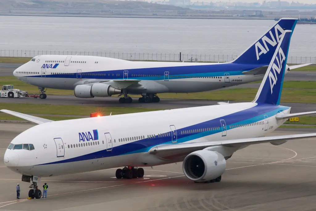 With ANA 747-400D JA8966 at Tokyo Haneda